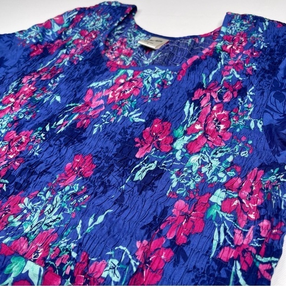 Blair Maxi Dress Floral Short Sleeve Smocking Boho Modest Summer Spring Peasant - Picture 4 of 10